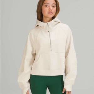 SCUBA OVERSIZED HALF-ZIP HOODIE in White Opal